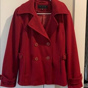 Women’s Red Pea Coat